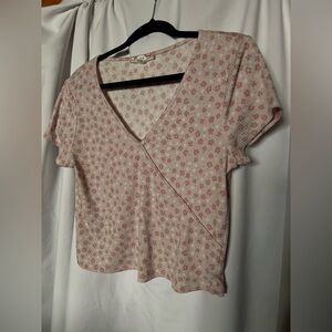 Floral V-Neck Pink Top